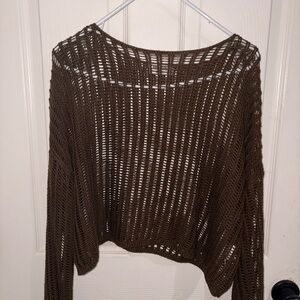 Brown Knit Women's Sweater